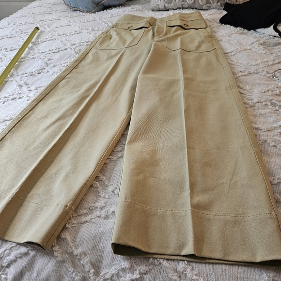 J.CREW Officer Patch-Pocket Wide-Leg Pant Stretch Twill in KHAKI size 6 NWT - Picture 12 of 13